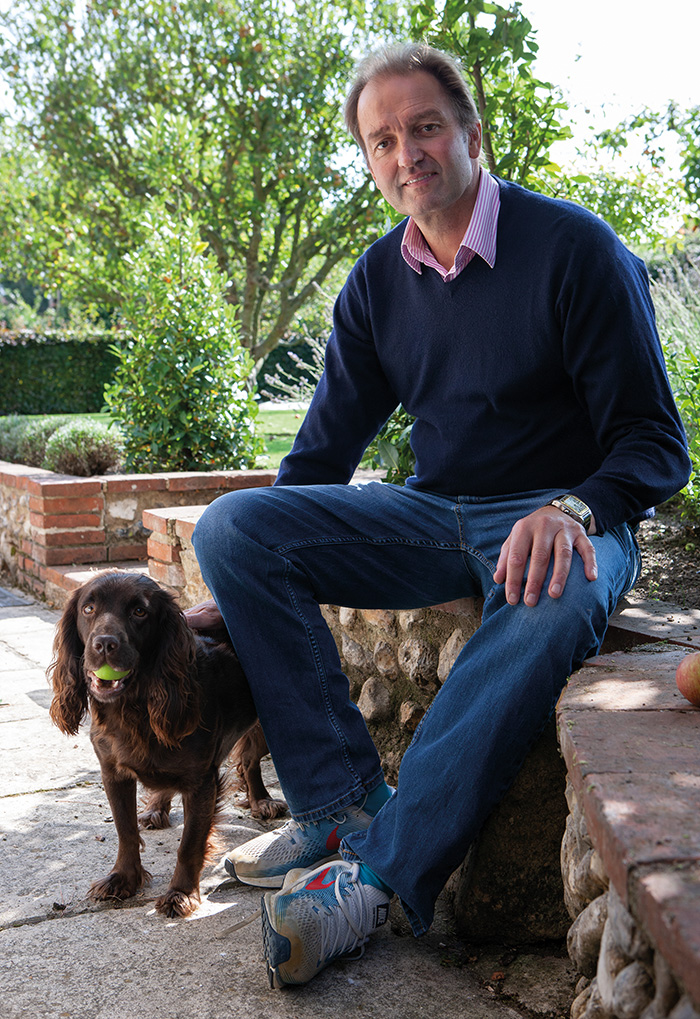 Galton Blackiston sitting outside him home