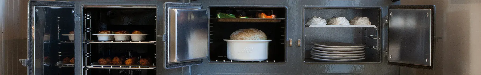 AGA ovens open cooking food
