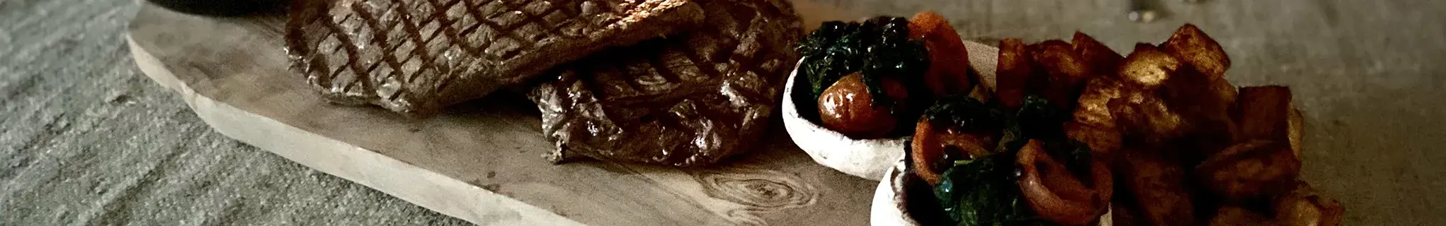 the perfect AGA steak served with potatoes 