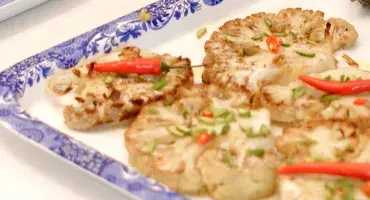 Cauliflower on a baking tray