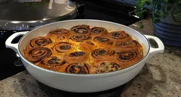 Cinnamon Rolls in AGA Cast-Iron Casserole
