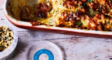 Celeriac, Leek and Potato Gratin with Cornish Sea Salt