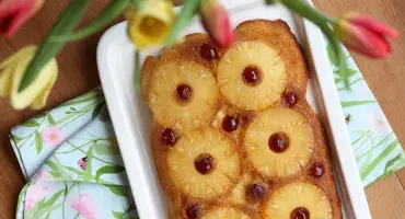 Pineapple upside down cake in Portmeirion for AGA