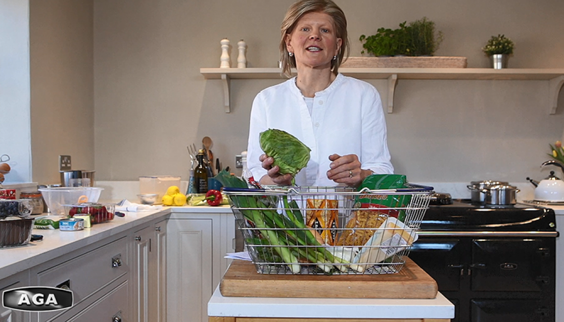 AGA Demonstrator Na Hansell with fresh vegetables