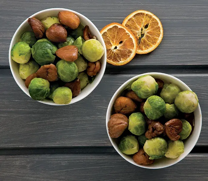 Brussel sprouts in bowls 