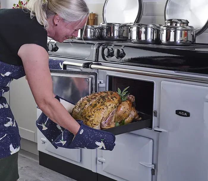 Turkey coming out of the AGA cooker