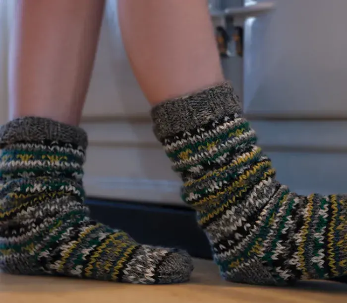 Cosy socks in front of AGA