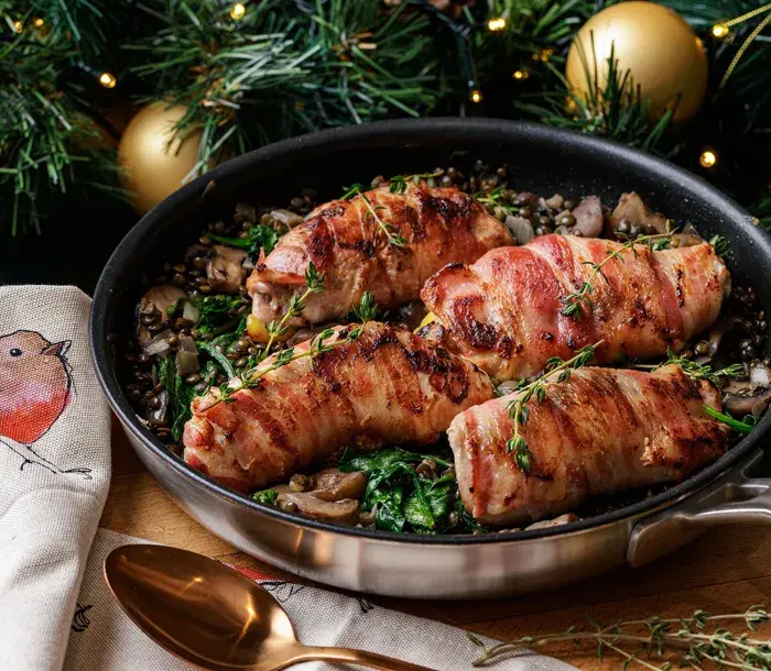 Stuffed Pheasant Breast in AGA 5-Ply Stainless Steel 