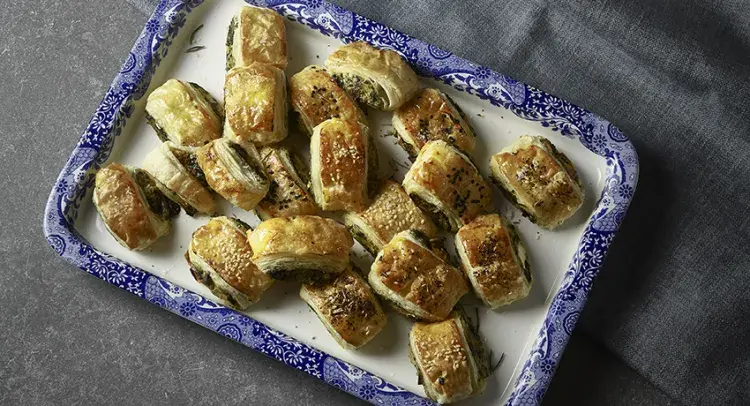 Flaky Ricotta Rolls on the AGA for Spode Blue Italian Tray