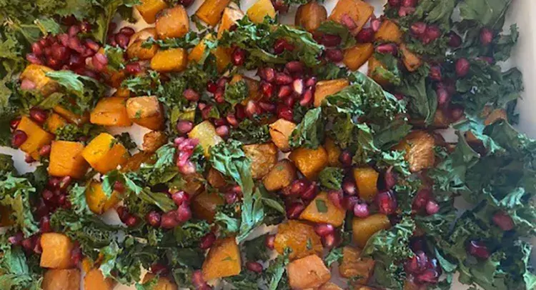 Roasted Butternut Squash, Sweet Potato and Kale