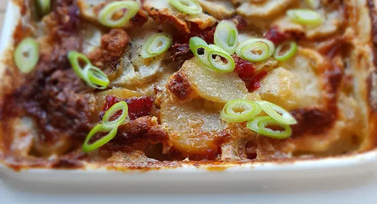 Jerusalem Artichoke & Roasted Red Pepper Dauphinoise 