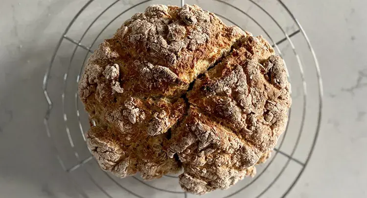 Soda Bread cooling on rack 
