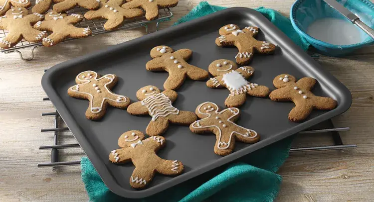 Ginger Breadmen on a hard anodised baking tray