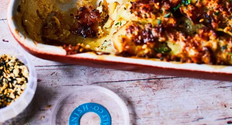 Celeriac, Leek and Potato Gratin with Cornish Sea Salt