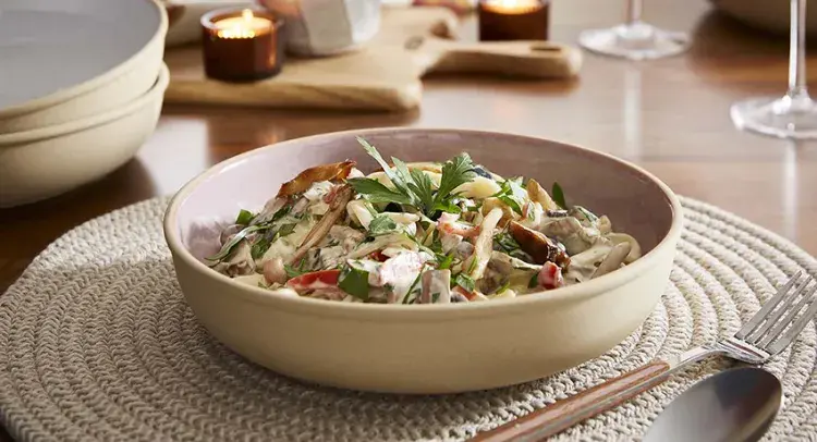 Fettuccine with Mushrooms 